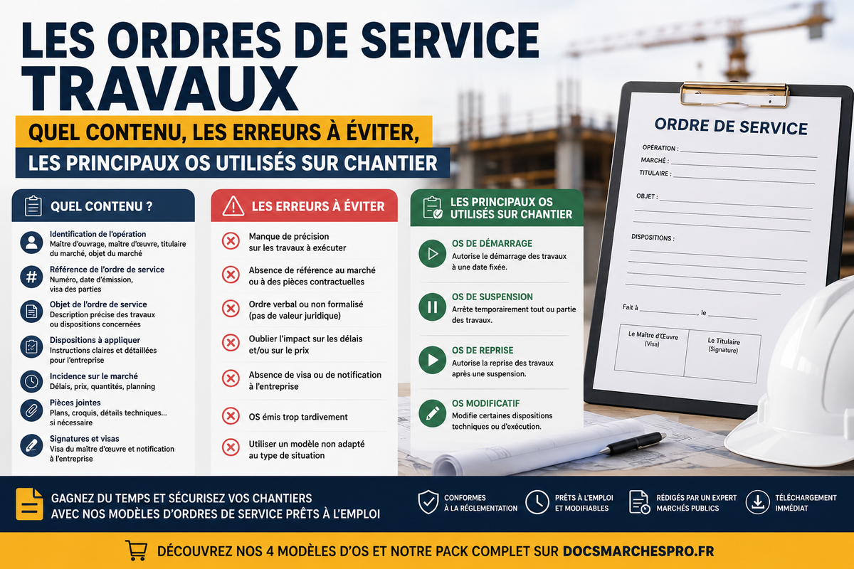 Les Ordres de Service travaux : quel contenu, les erreurs à éviter, les principaux OS utilisés sur chantier