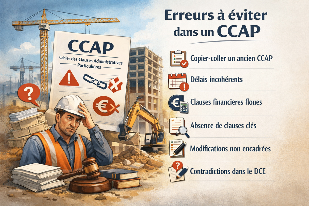 Les erreurs à éviter dans un CCAP (marché public travaux)