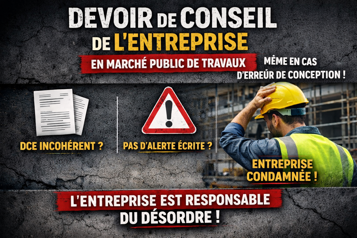 Devoir de conseil en marché public : pourquoi l’entreprise est responsable… même quand elle n’a rien conçu