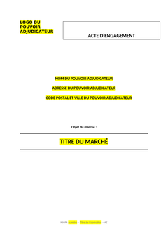 Modèle d’Acte d’Engagement (AE)